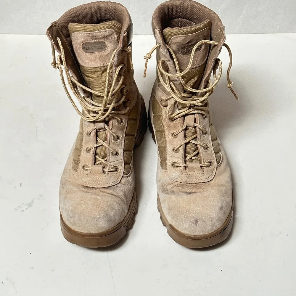 Military Mens Tan Brown Outdoors Work Boots - Picture 2 of 16